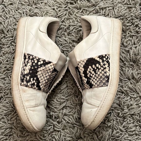 🔵 Vince “Vista” White and Python Leather Sneakers - Picture 6 of 8